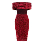 Exquisite Velvet Bloom Evening Dress – Draped Look