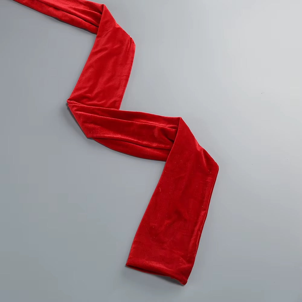 Alluring Red Silence Evening Dress – Texture Detail