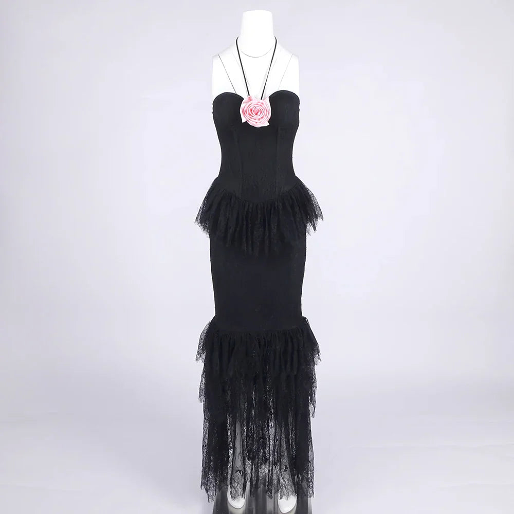 Radiant Midnight Rose Evening Dress – Silhouette