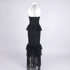 Radiant Midnight Rose Evening Dress – Texture Detail