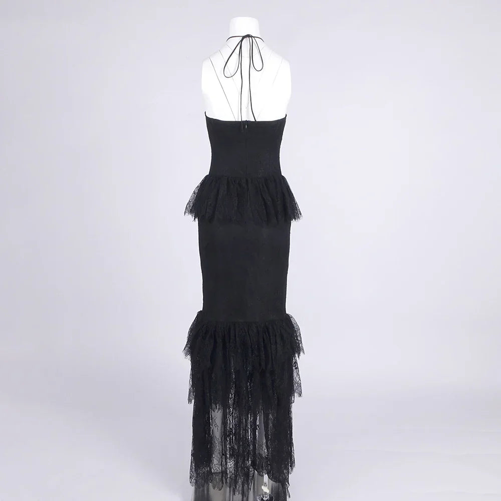 Radiant Midnight Rose Evening Dress – Texture Detail