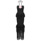 Radiant Midnight Rose Evening Dress – Worn View