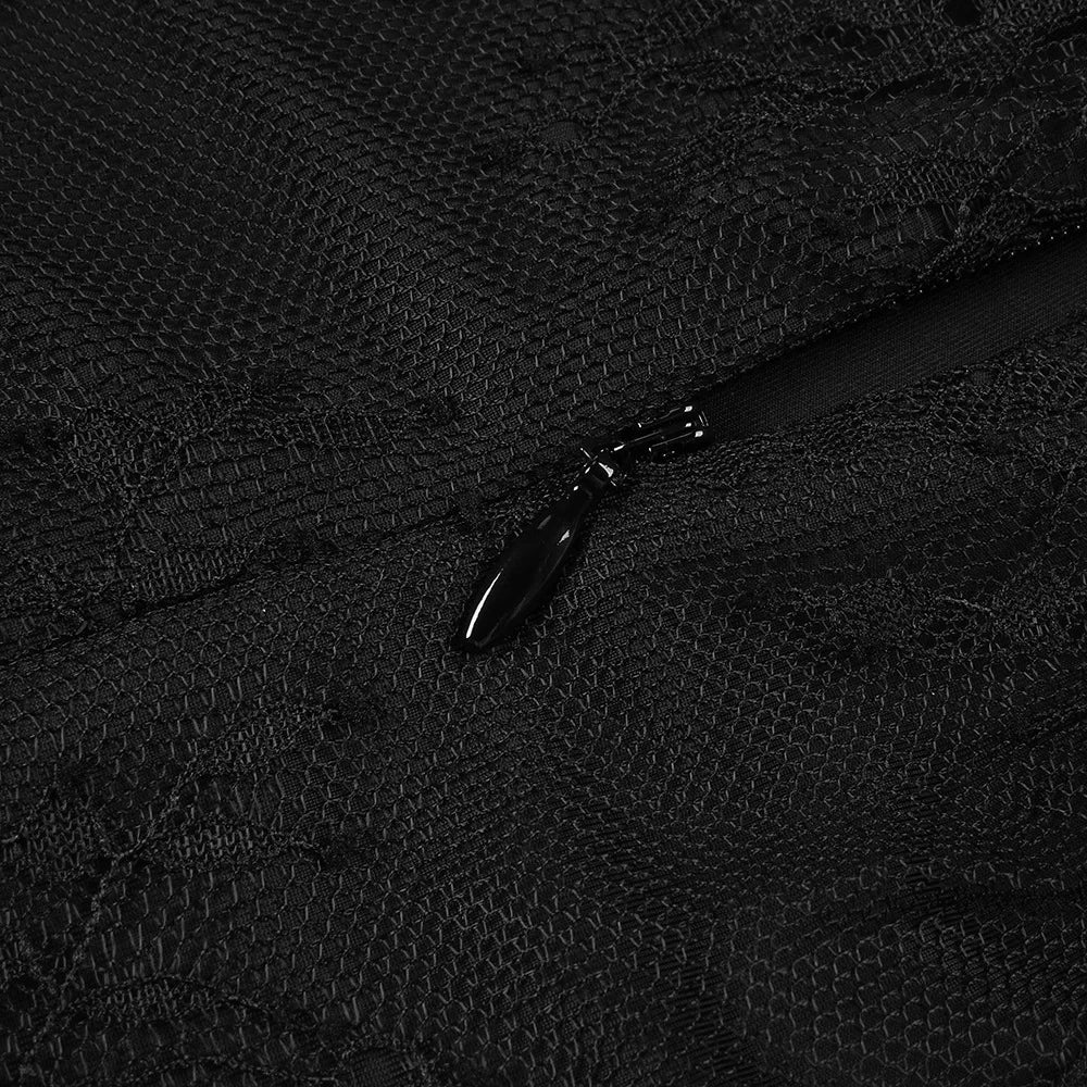 Radiant Midnight Rose Evening Dress – Close Up