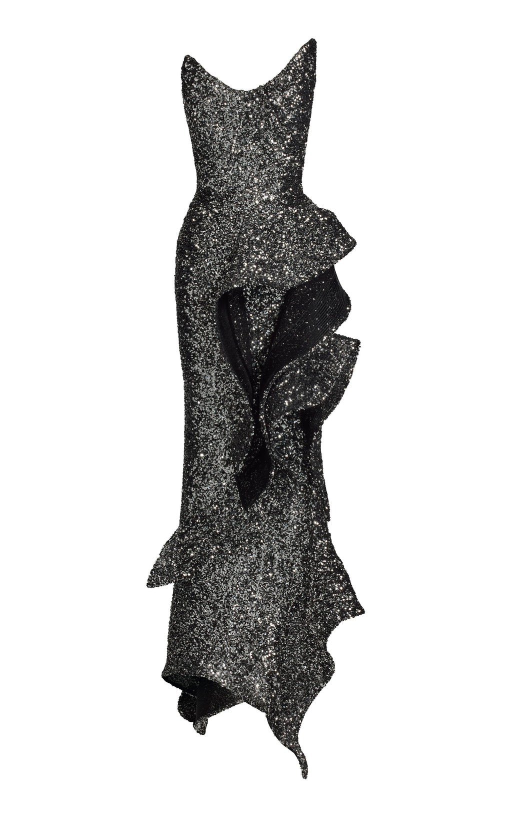 Exquisite Mercury Bloom Evening Dress – Studio View