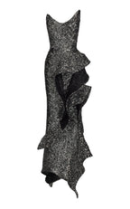 Exquisite Mercury Bloom Evening Dress – Studio View