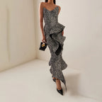 Exquisite Mercury Bloom Evening Dress – Front View
