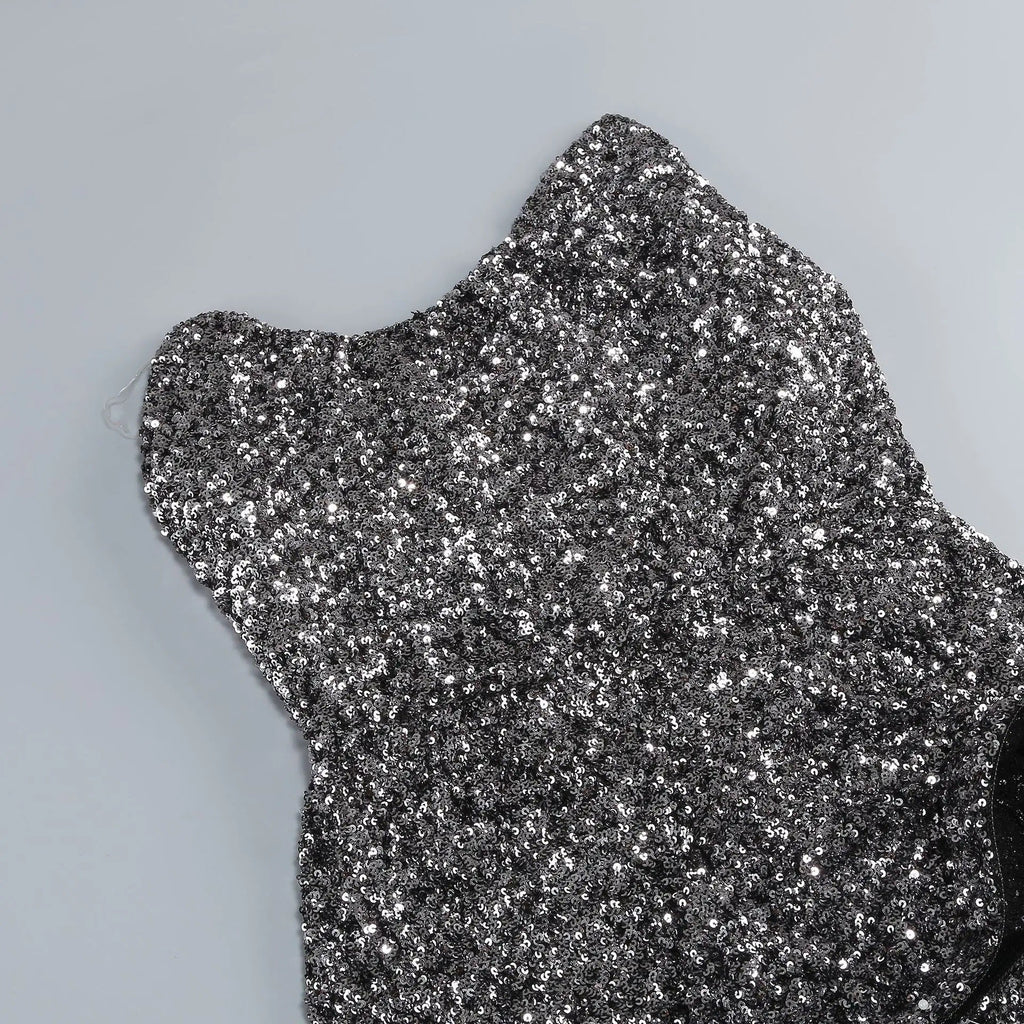 Exquisite Mercury Bloom Evening Dress – Close Up