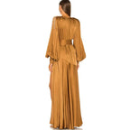 Classic Golden Aura Evening Dress – Full Length