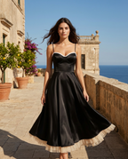 Noir Classic Dress – Front View | Women's Maxi Dress