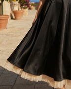 Noir Classic Dress – Detail View | Women's Maxi Dress
