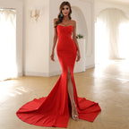 Radiant Crimson Allure Evening Dress – Close Up