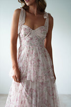 Elegant Fleur Cascade Evening Dress – Close Up