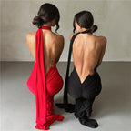 Classic Noir Muse Evening Dress – Front View