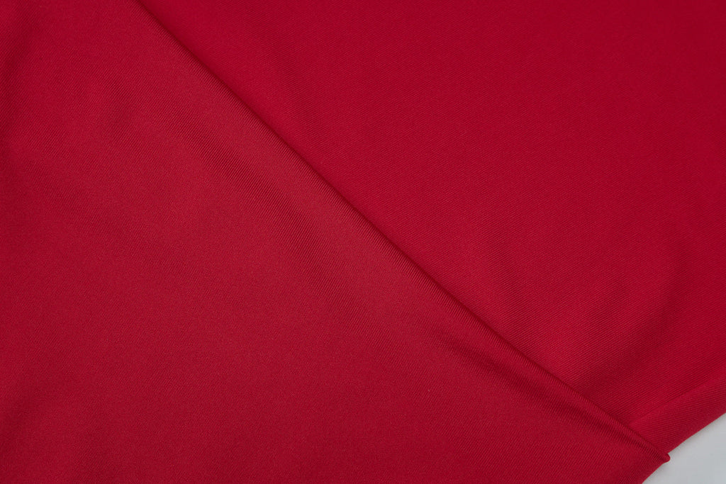 Elegant Scarlet Drape Cocktail Dress – Back View