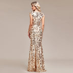 Stunning Golden Bloom Evening Dress – Detail View