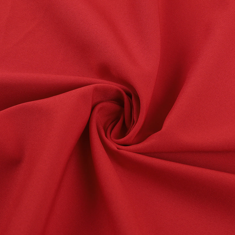 Graceful Rouge Cascade Evening Dress – Editorial Shot