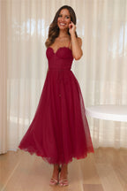 Enchanting Citrine Dream - Dark Evening Dress – Side View
