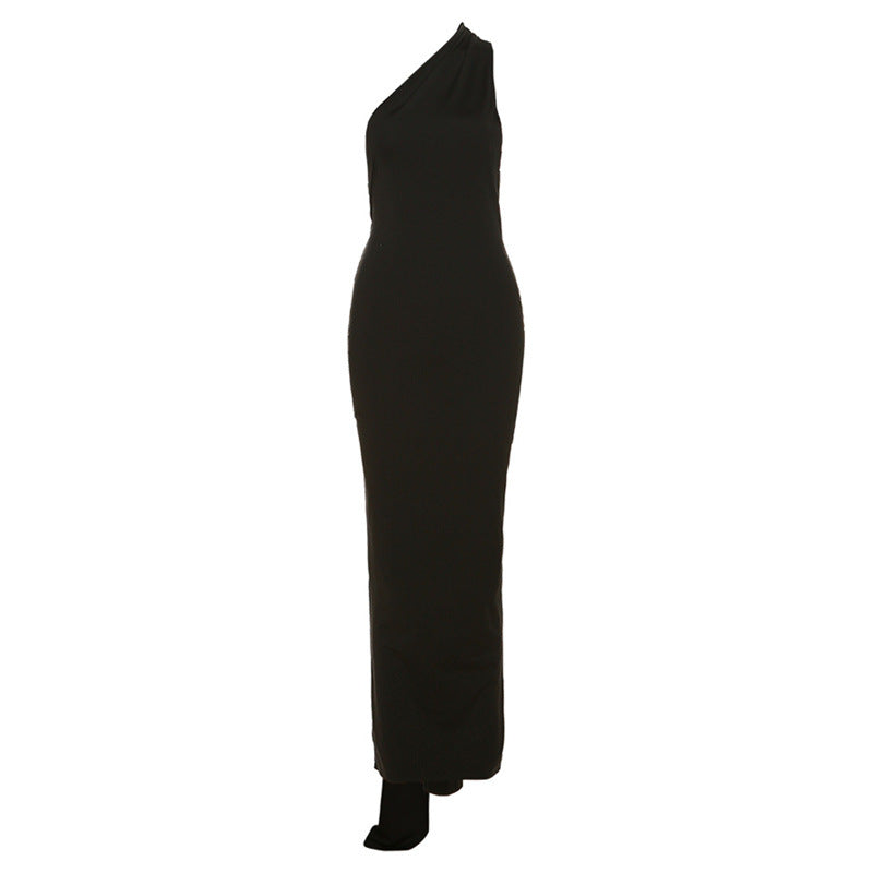 Classic Noir Muse Evening Dress – Texture Detail