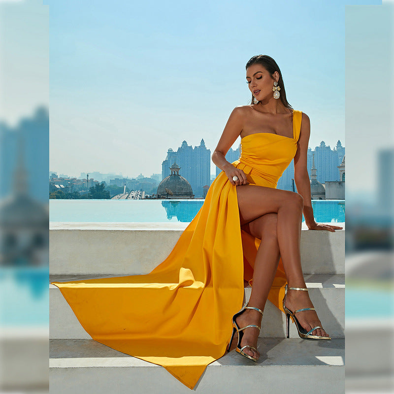 Sophisticated Sunset Command Evening Dress – Detail View