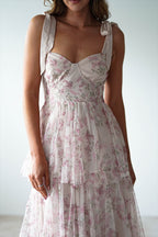 Elegant Fleur Cascade Evening Dress – Full Length