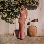 Sophisticated Sienna Bloom Evening Dress – Front View