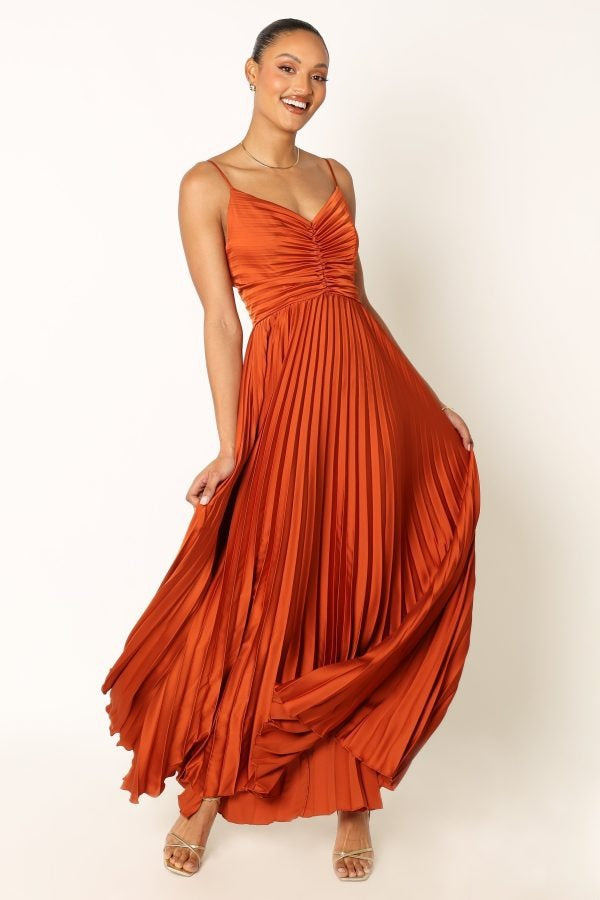 Captivating Terra Drape Evening Dress – Model View