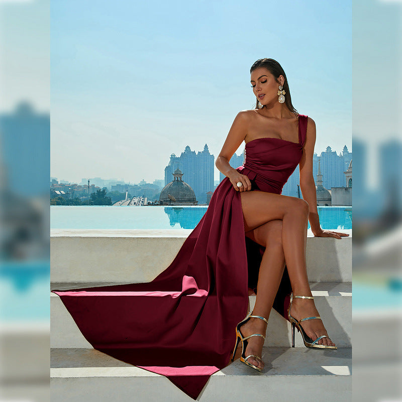 Sophisticated Sunset Command Evening Dress – Back View