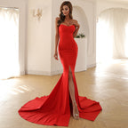 Radiant Crimson Allure Evening Dress – Flow Shot