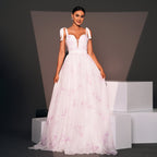 Chic Petal Mist Evening Dress – Back View