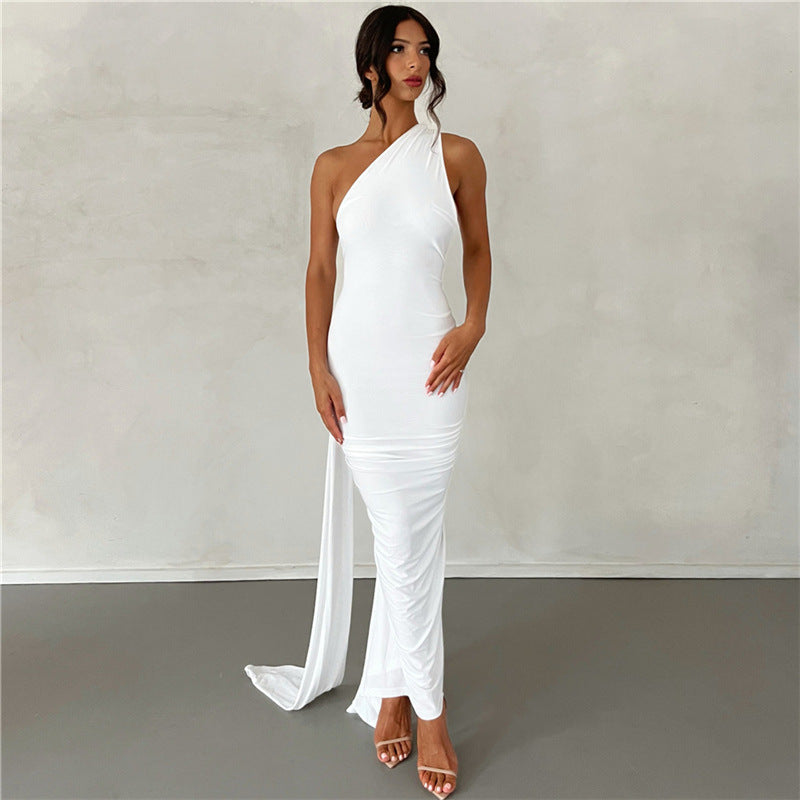 Classic Noir Muse Evening Dress – Draped Look
