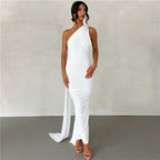 Classic Noir Muse Evening Dress – Draped Look