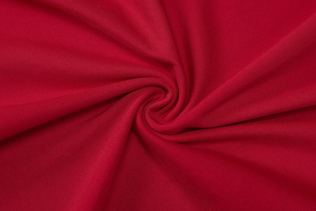 Elegant Scarlet Drape Cocktail Dress – Flow Shot