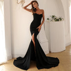 Radiant Crimson Allure Evening Dress – Front View