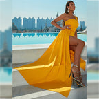 Sophisticated Sunset Command Evening Dress – Movement Shot