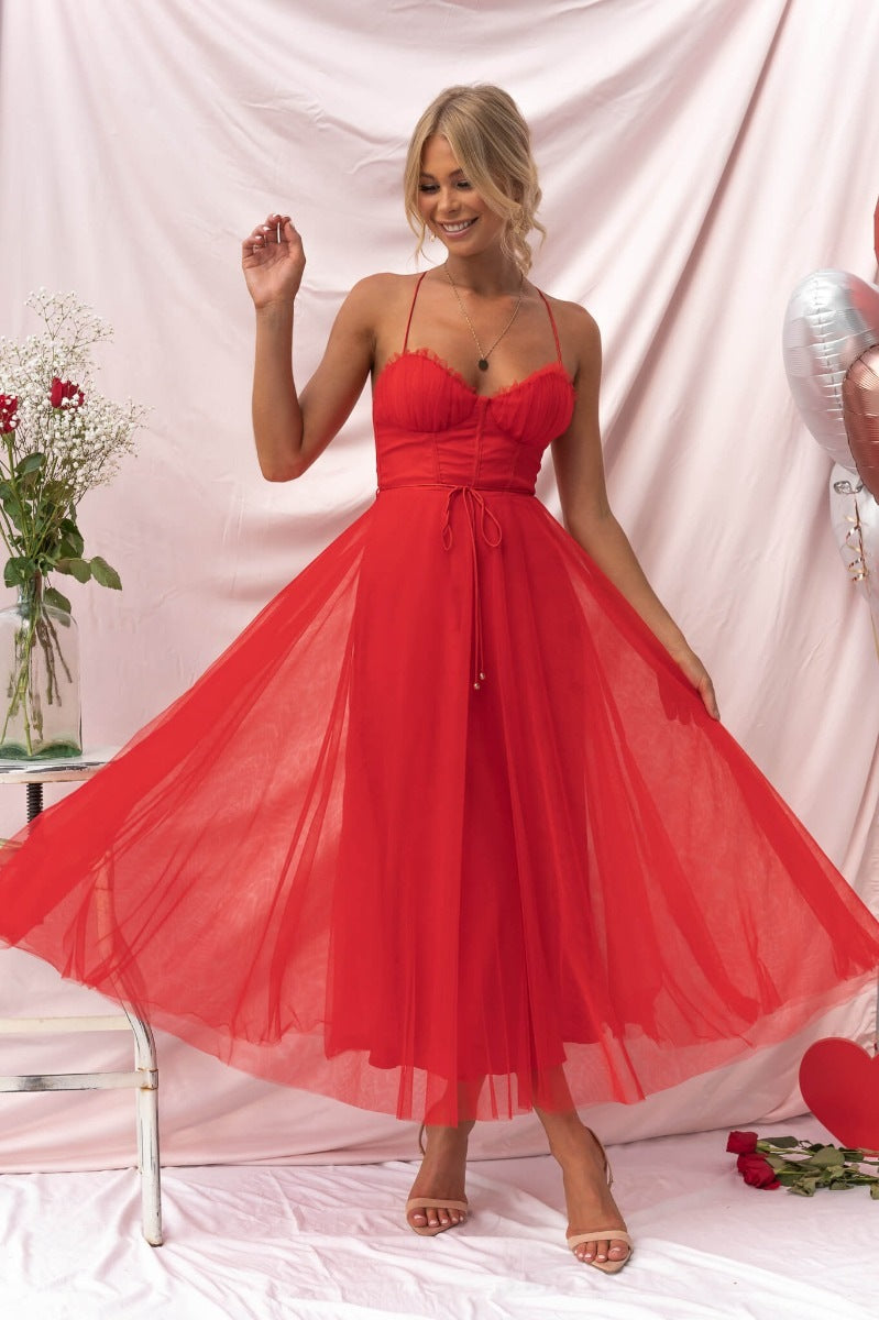 Enchanting Citrine Dream - Dark Evening Dress – Studio View