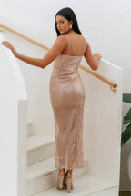 Timeless Blush Radiance Evening Dress – Detail View