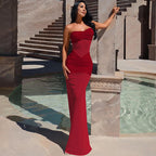 Polished Noir Mirage Evening Dress – Front View