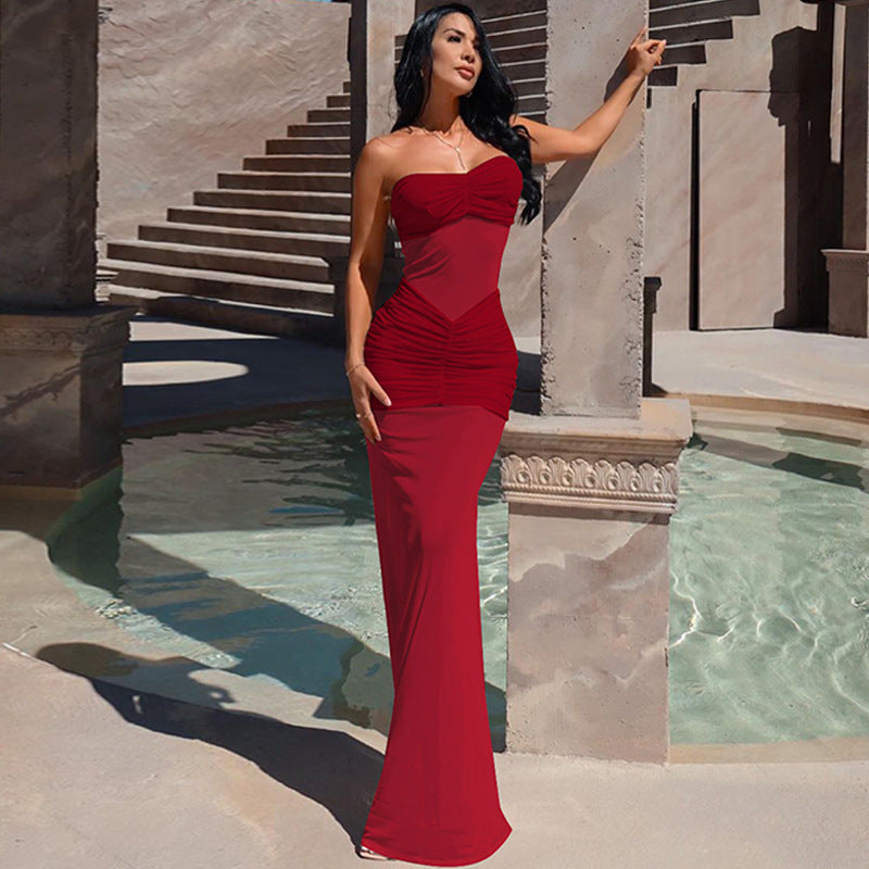 Polished Noir Mirage Evening Dress – Front View