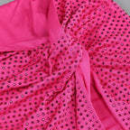 Alluring Flamingo Nights Cocktail Dress – Close Up