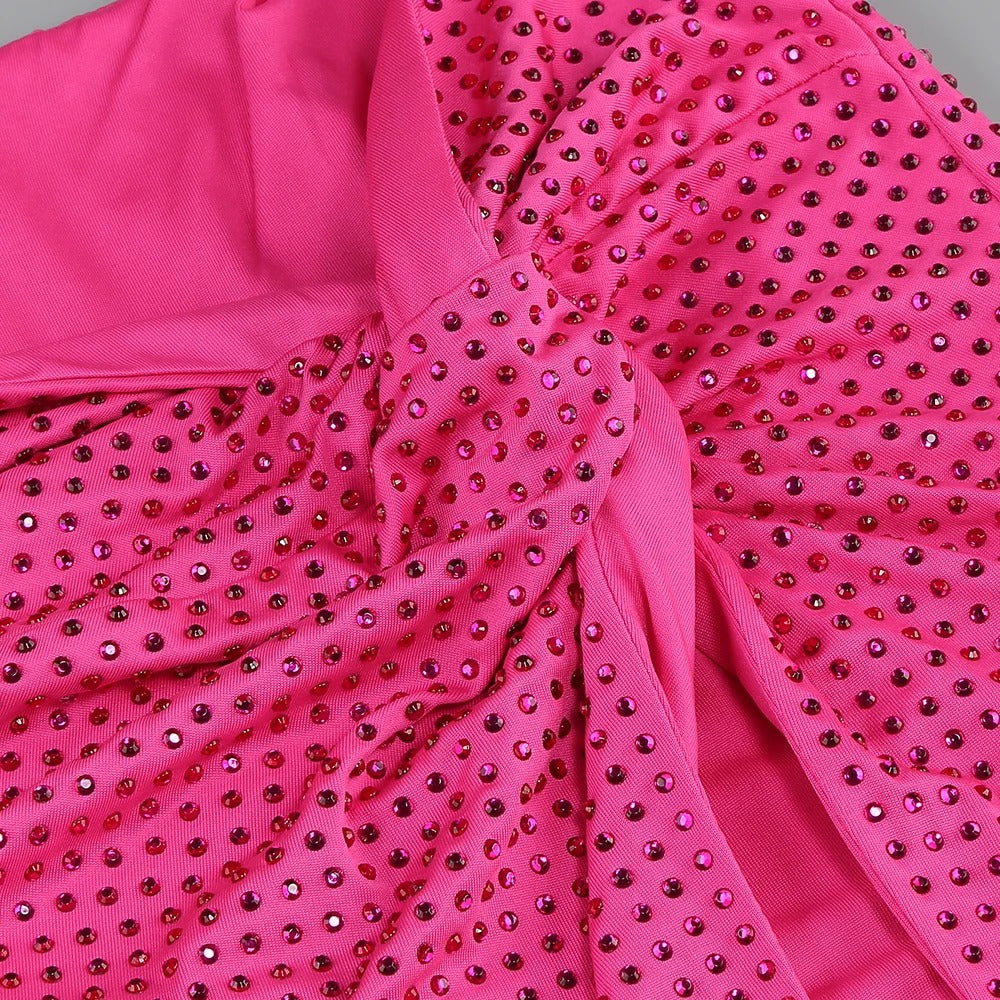 Alluring Flamingo Nights Cocktail Dress – Close Up