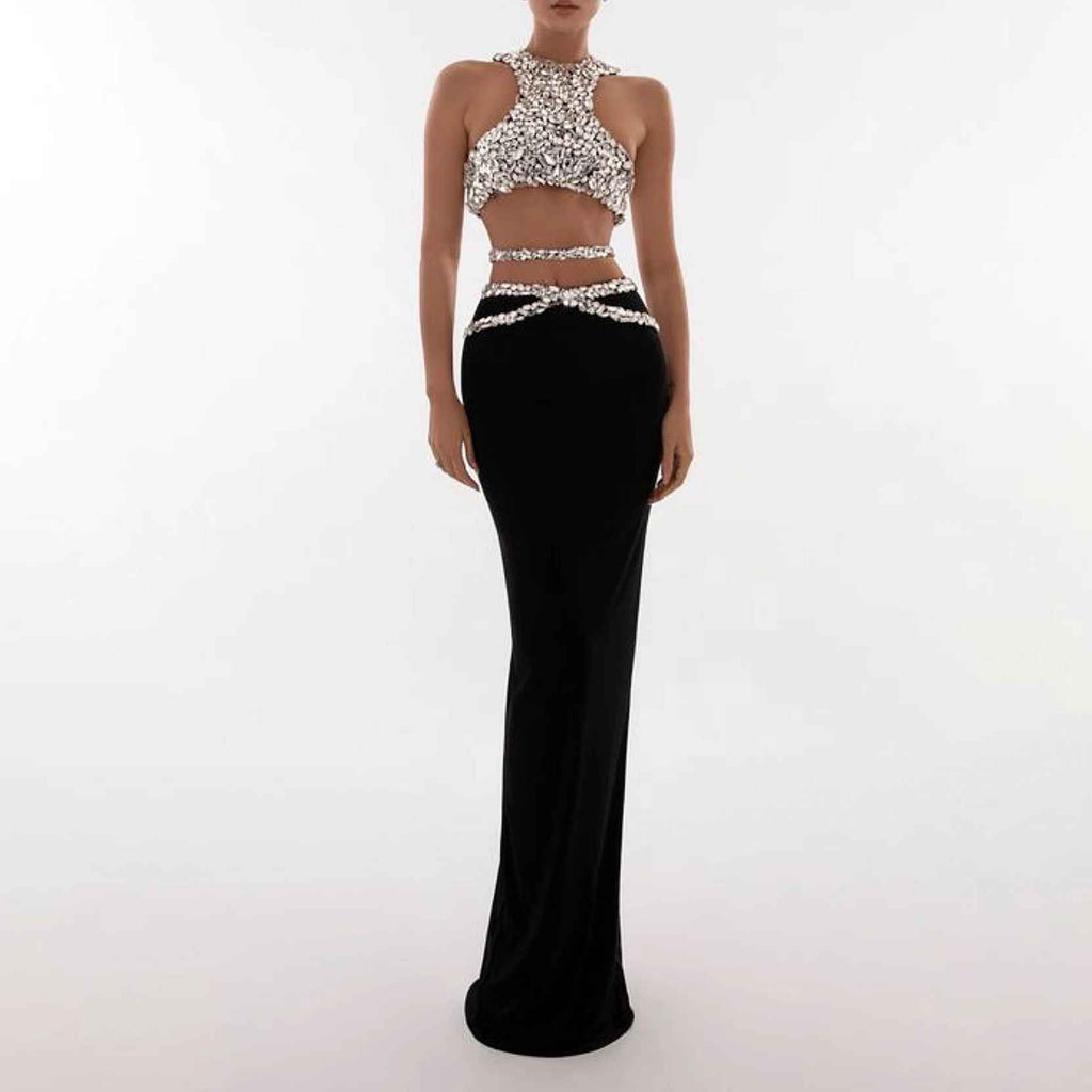 Refined Crystal Zenith Evening Dress – Front View