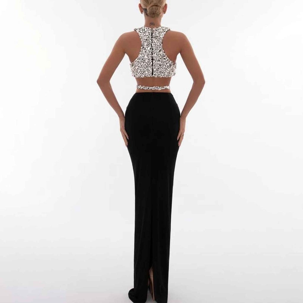 Refined Crystal Zenith Evening Dress – Side View