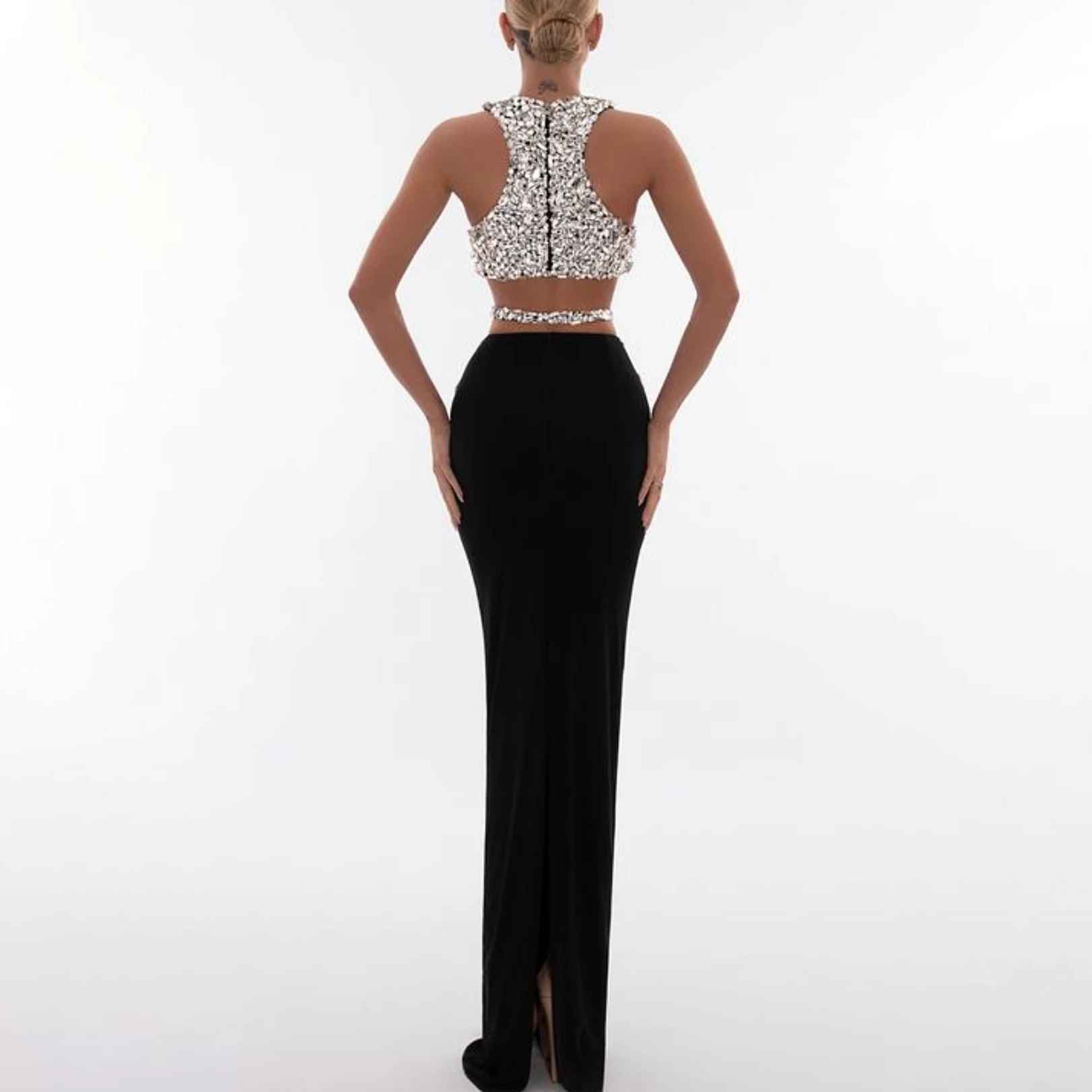 Refined Crystal Zenith Evening Dress – Side View