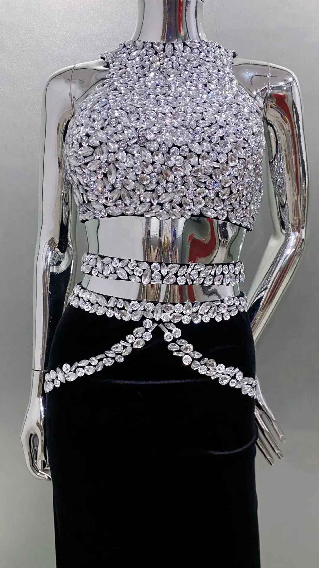 Refined Crystal Zenith Evening Dress – Detail View
