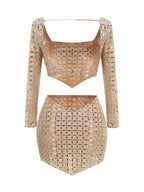 Graceful Crystal Halo Cocktail Dress – Front View