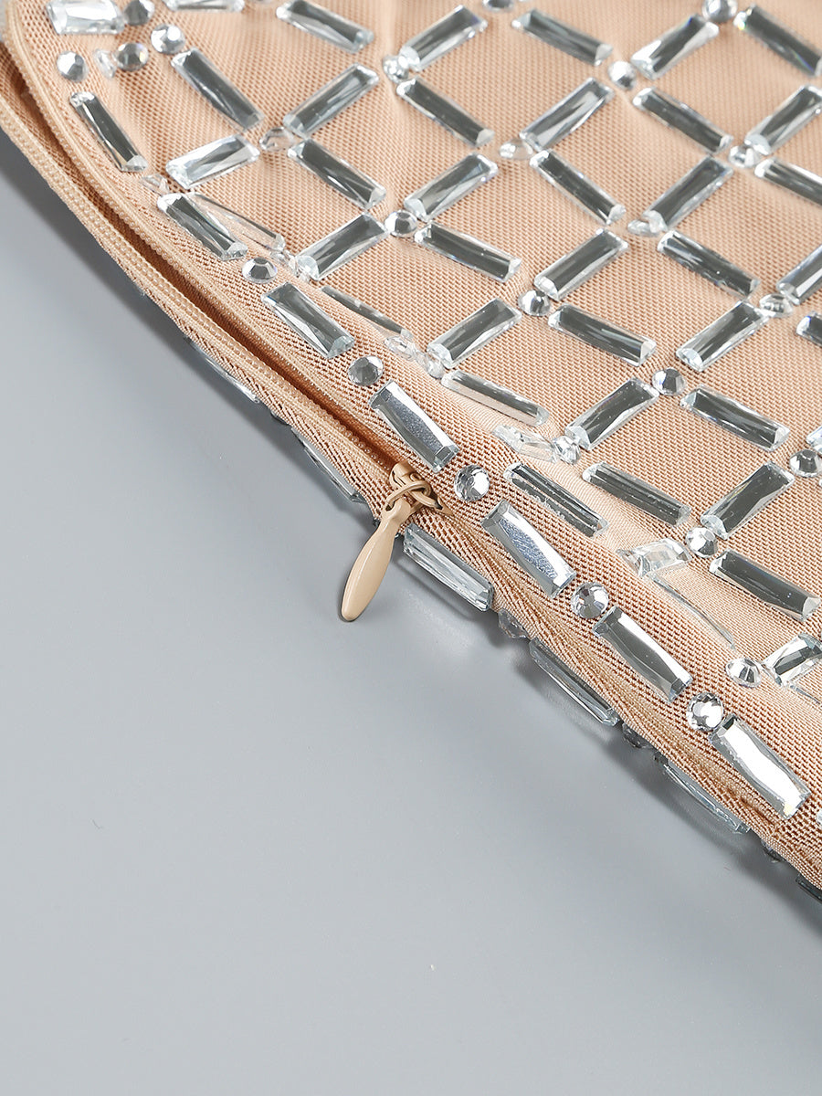 Graceful Crystal Halo Cocktail Dress – Studio View