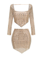 Graceful Crystal Halo Cocktail Dress – Movement Shot