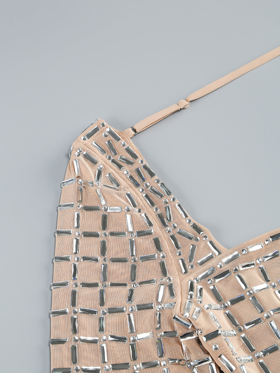 Graceful Crystal Halo Cocktail Dress – Flow Shot