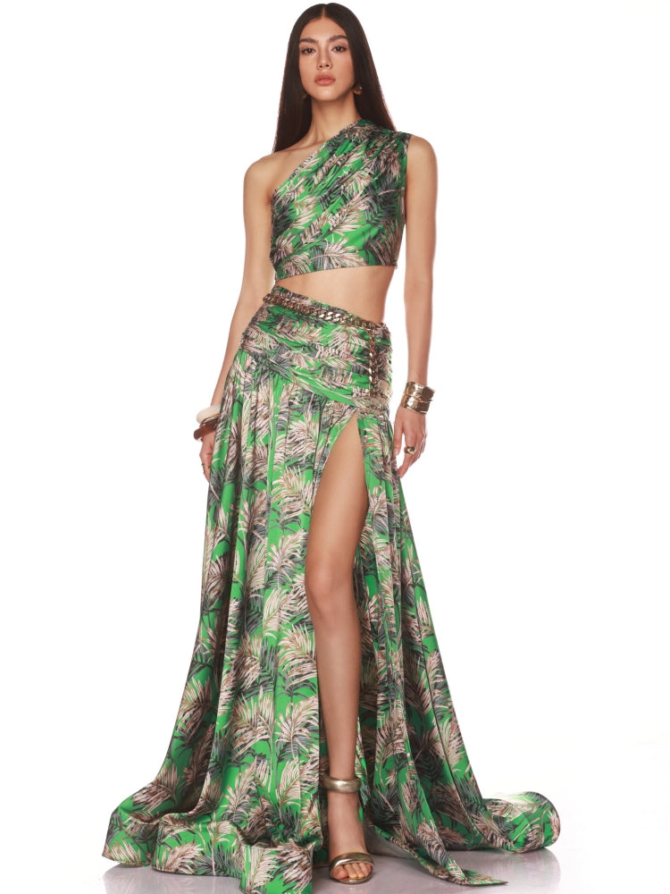 Exquisite Tropical Whisper Evening Dress – Detail View
