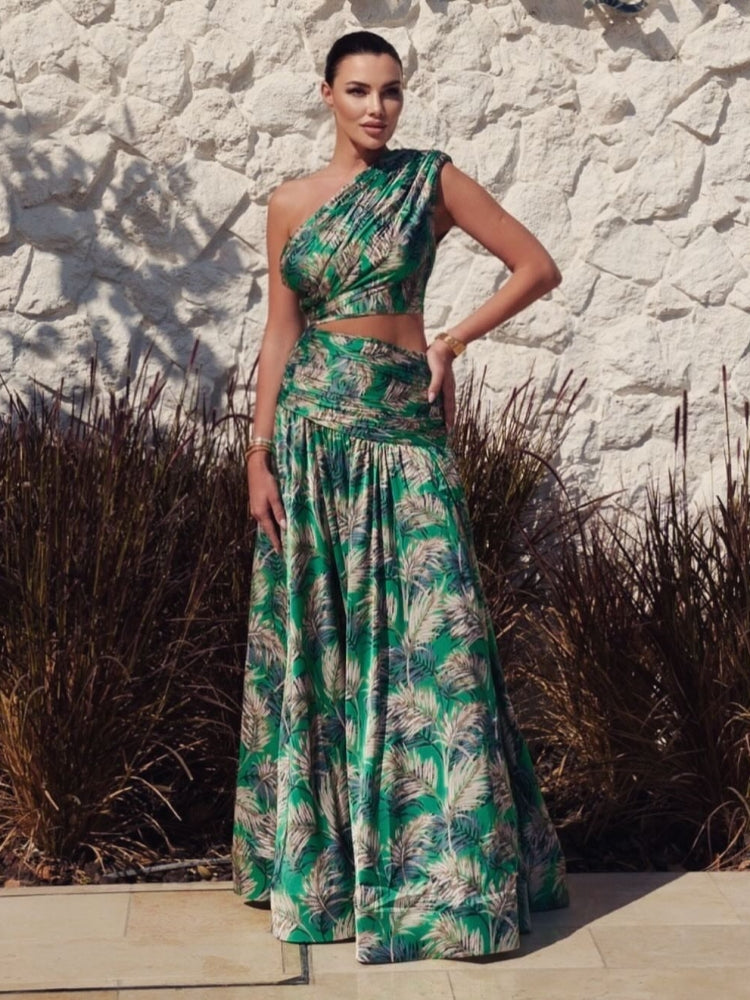 Exquisite Tropical Whisper Evening Dress – Front View